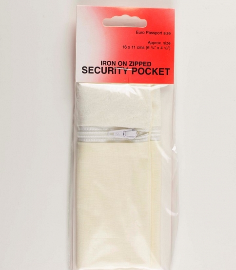 Iron On Zipped Security Pockets 1 Pair